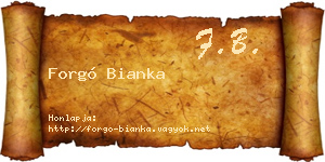 Forgó Bianka névjegykártya