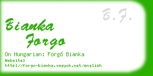 bianka forgo business card